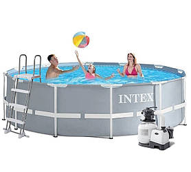 Каркасний басейн Intex, 366х122 см (пісочний фільтр-насос 6 000 л/год, сходи, тент, підстилка)