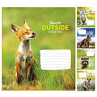 Шкільний зошит у клітинку Школярик 18 аркушів для дівчинки