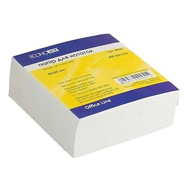 Блок паперу для нотаток 8,5х8,5см, 400арк, білий, непроклеєний E20940