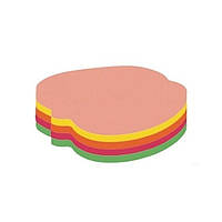 Папір для нотаток з липким шаром EconoMix 45х50мм 80аркушів "Яблуко" неоновий мікс Е20954