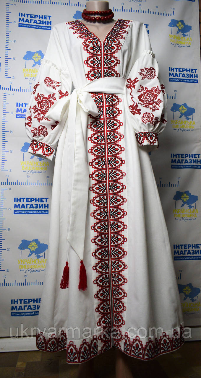 Вишукана вишита сукня максі "Міс Троянда"