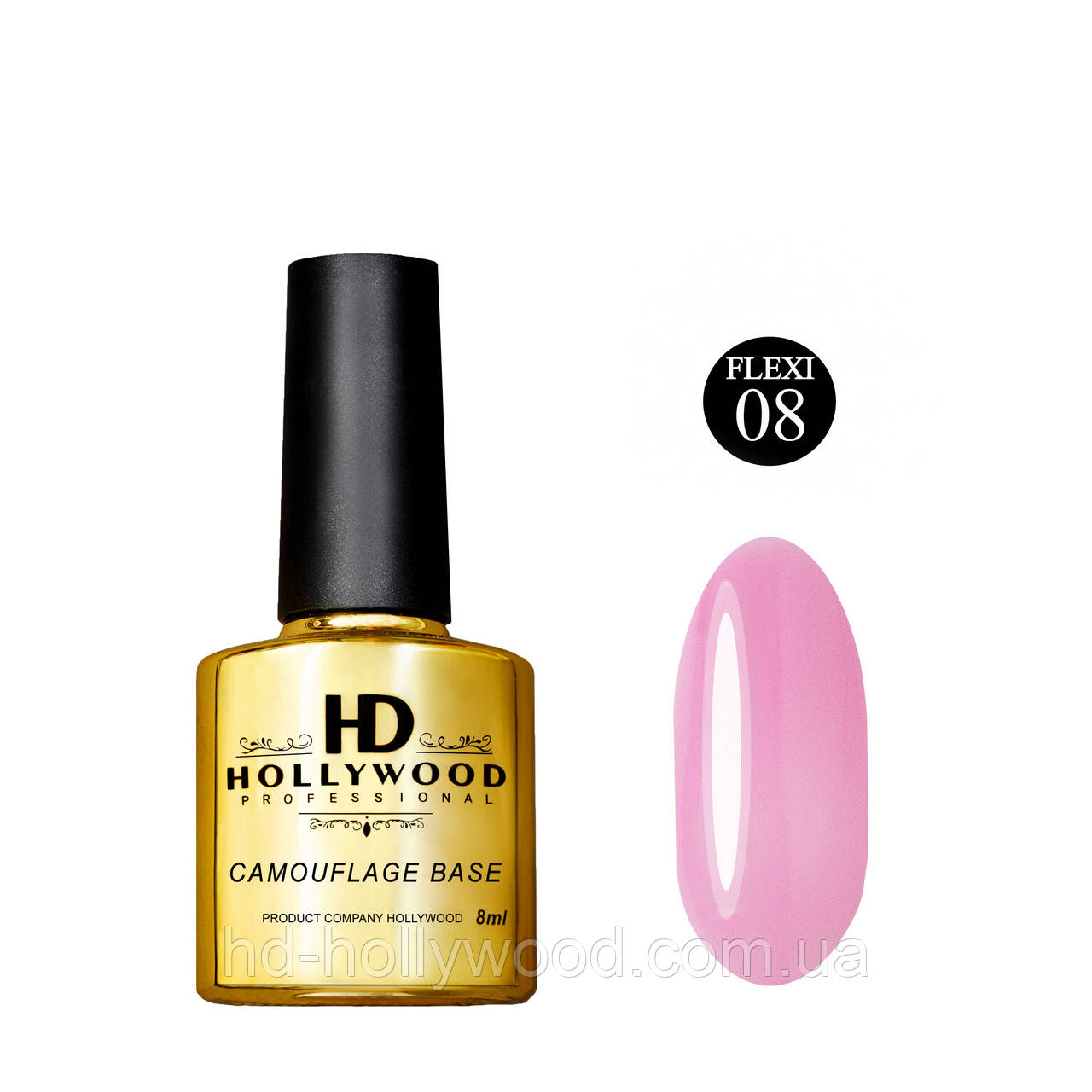 База Камуфляжна Flexi 08 Ніжно Рожевий HD Hollywood 8 ml, фото 1