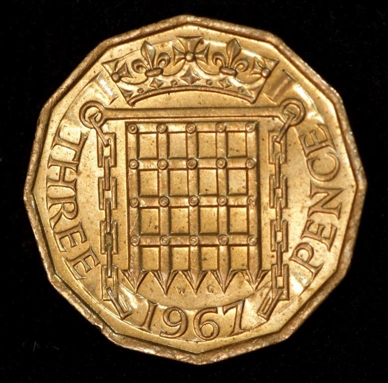 Монета Великобританії 3 пенси 1958-1967 рр., фото 1