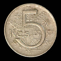 Монета 945 5 крон 1975 р.