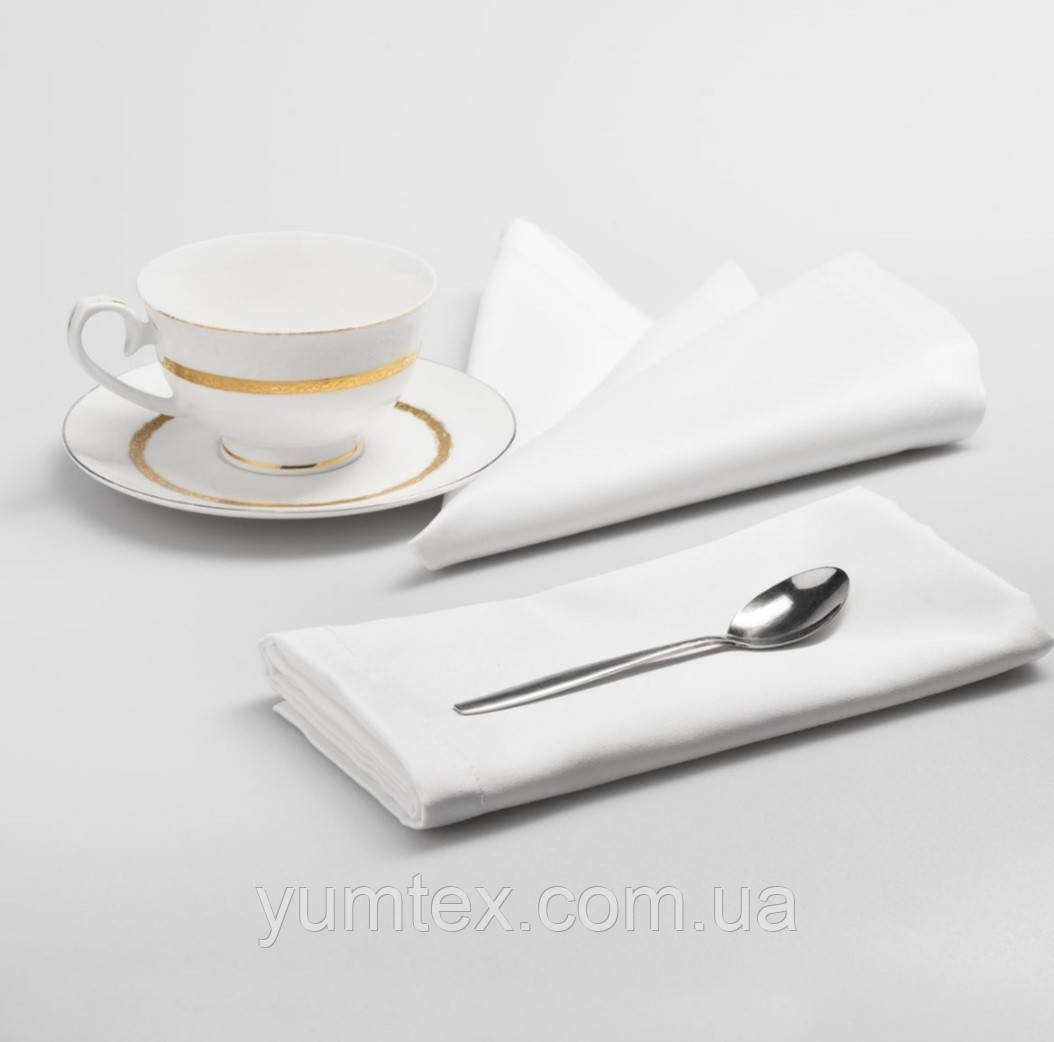 Серветки на стіл комплект 6 шт 43*43 см тефлонове водовідштовхувальне просочення білий, фото 1