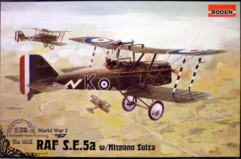 Пластикова модель 1/32 Roden 602 Британський винищувач RAF S.E.5a (w/Hispano Suiza), фото 1