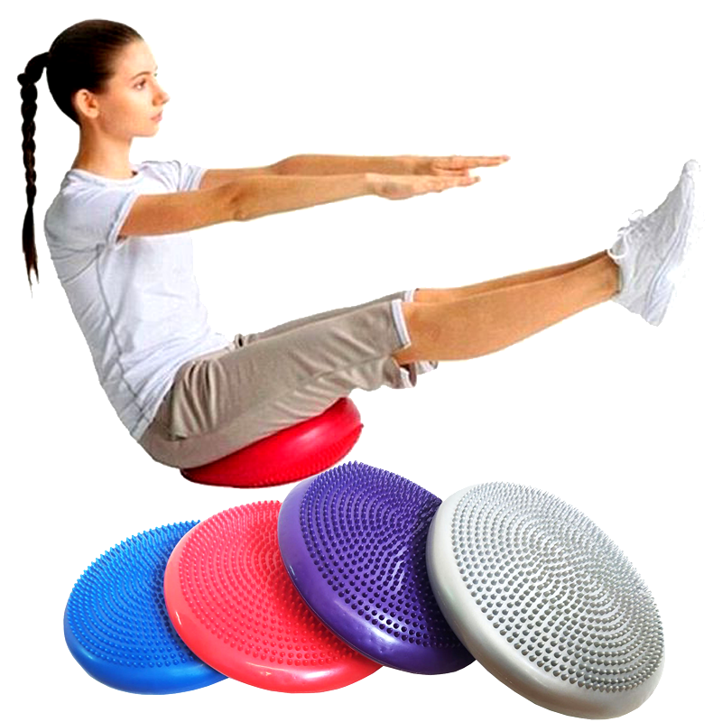 Масажна подушка балансувальна для йоги фітнесу і пілатесу сенсомоторна Balance Cushion синя