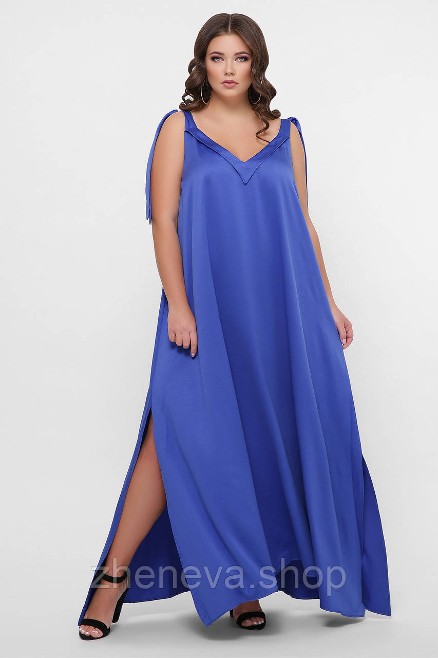 Пляжне блакитне плаття великого розміру, розмір 58-60