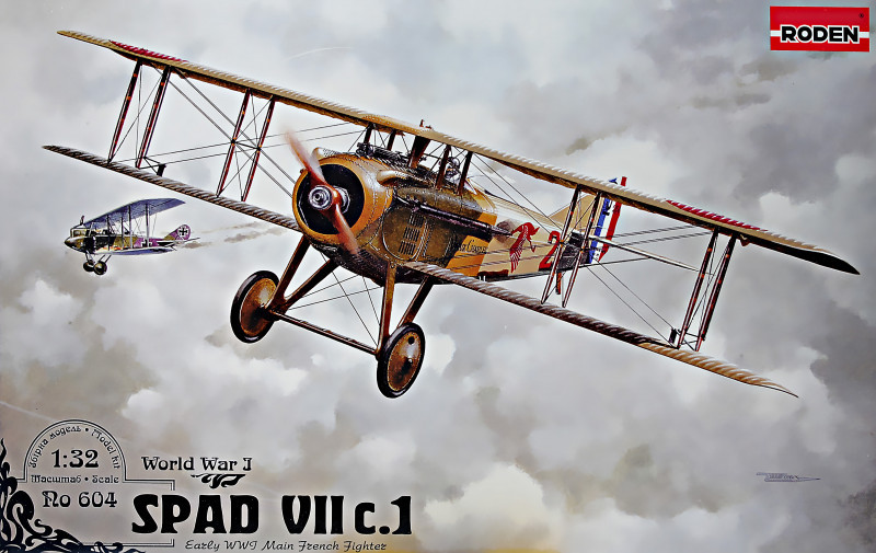 Пластикова модель 1/32 Roden 604 Французький винищувач SPAD VII c.1, фото 1
