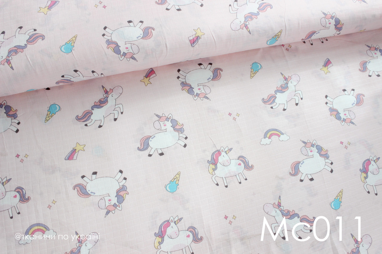Муслін Єдинороги на рожевому