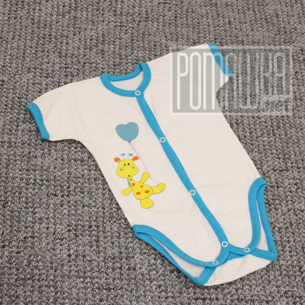 Дитячий боді футболка р 80-86 7-12 бодік на короткий рукав для новонароджених малюків КУЛІР 3088 Блакитний