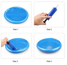 Балансувальна-масажна подушка-диск для йоги фітнесу та пілатесу (сіра), фото 5