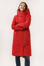 Довга жіноча куртка демісезонна Finn Flare A19-12097-300 червона S