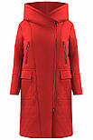 Довга жіноча куртка демісезонна Finn Flare A19-12097-300 червона S, фото 5
