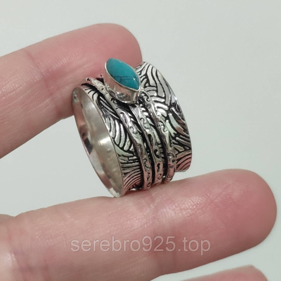 Кільце з нат. Бірюзою в серебрі 19.5 р.