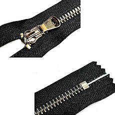 Блискавка металевий Нікель 90см полірований Y-зуб Тип5 центральна з двома бігунками, фото 4