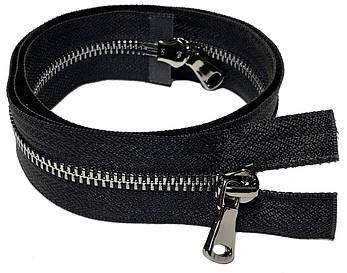 Блискавка металева Темний нікель 75см полірований Y-зуб Тип5 центральна з двома бігунками, фото 1