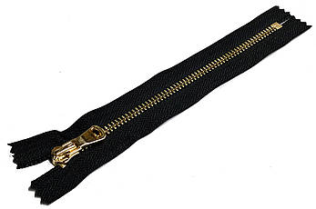 Блискавка металева Золото 70см полірований Y-зуб Тип5 центральна з двома бігунками, фото 3