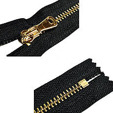 Блискавка металева Золото 70см полірований Y-зуб Тип5 центральна з двома бігунками, фото 4