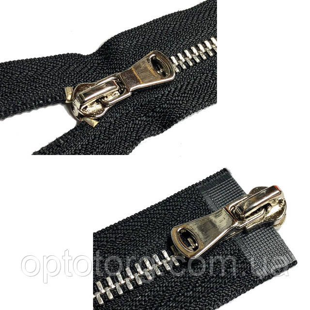 Металева змійка полірована центральна 90см оптом від optotorg.com.ua Блискавка металева на два бігунка оптом від optotorg.com.ua