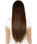 Волосся на шпильках 60 см. Колір #06 Каштановий, фото 4