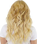 Волосся на тресі 50 см. Колір #613 Блонд, фото 4