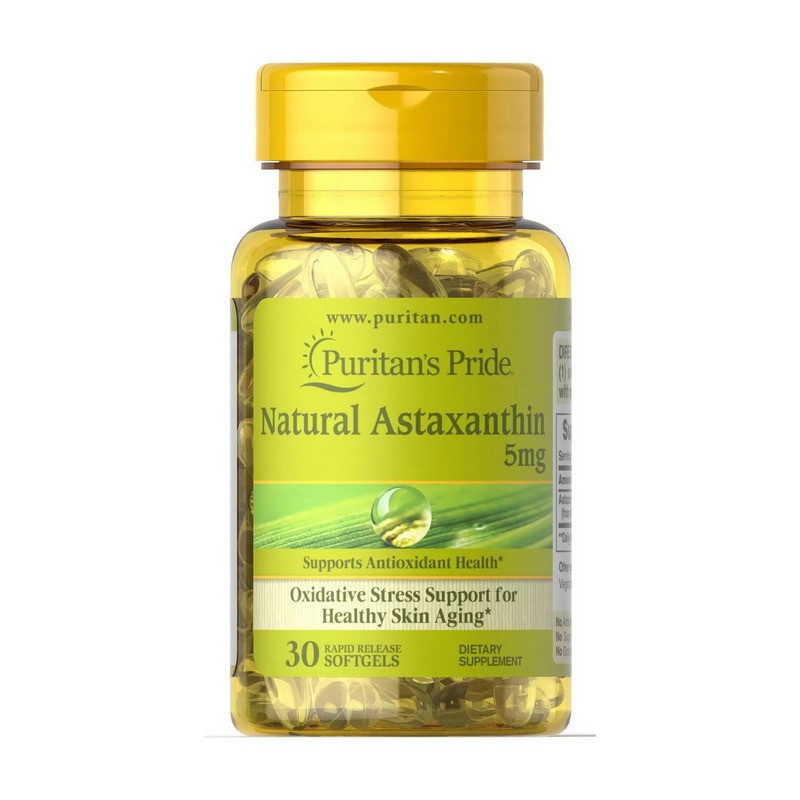 Антиоксидант Astaxanthin 5 mg (30капс.) Puritan's Pride