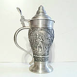 Оловянный пивной бокал с крышкой Семья / Жизнь, фото 3