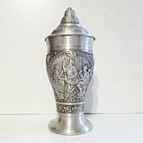 Оловянный пивной бокал с крышкой Семья / Жизнь, фото 2