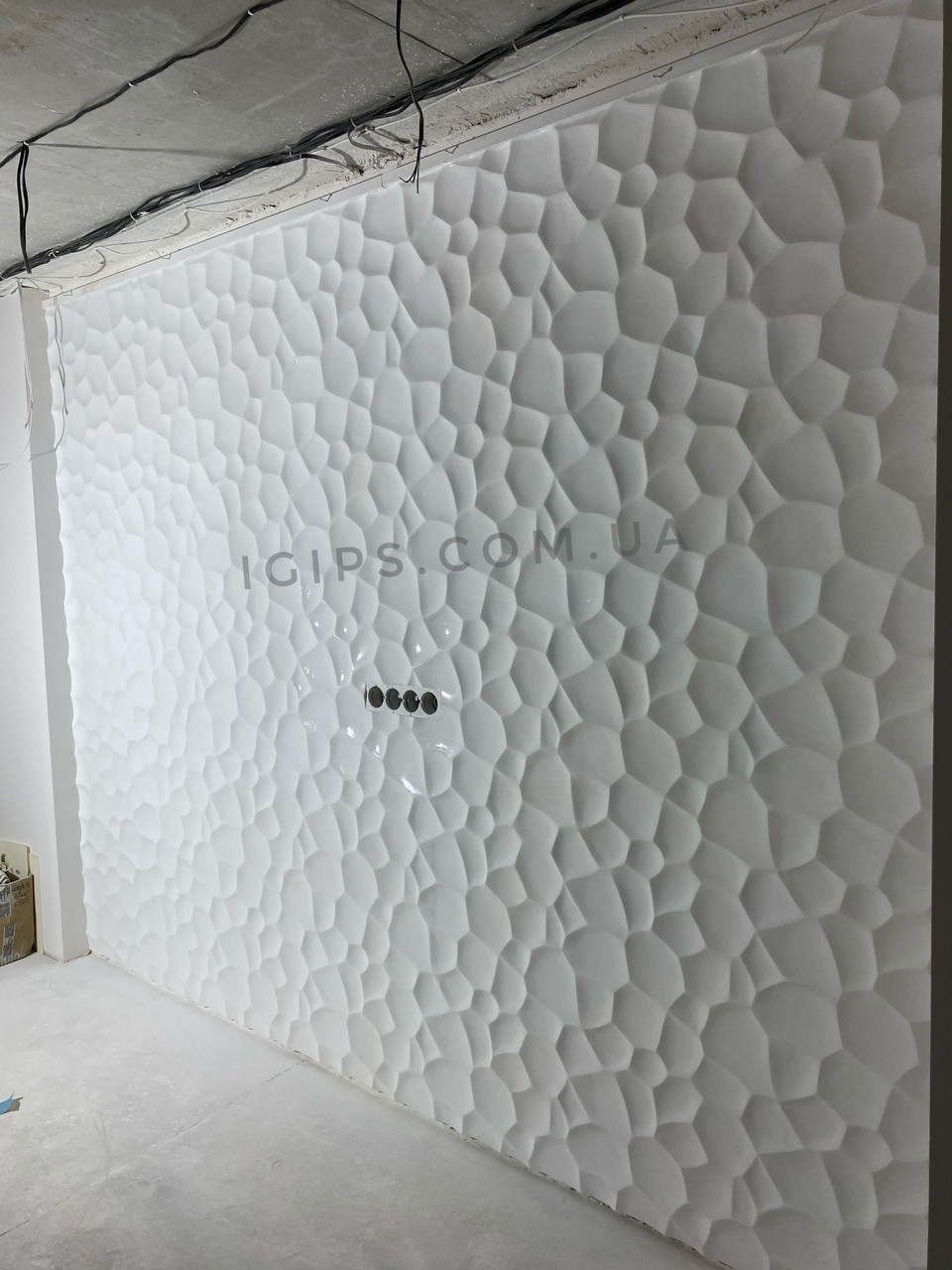 Декоративна 3д панель "Ракушка" із гіпсу для оздоблення стін 50x50 см, фото 1