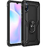 Ударопрочный чехол Serge Ring магнитный держатель для Xiaomi Redmi 9A черный, противоударный чехол редми 9а, фото 8