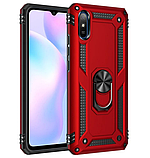 Ударопрочный чехол Serge Ring магнитный держатель для Xiaomi Redmi 9A красный, противоударный чехол редми 9а, фото 10