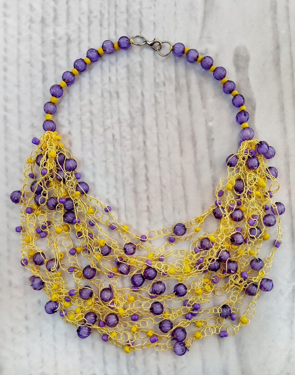 Намисто Перлинка жовто-фіолетові, фото 1