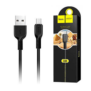 Кабель microUSB Hoco X20 Flash (2A) 3м Black