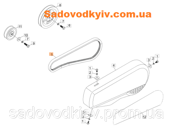 Ремень Привода для Культиватора Oleo-Mac MH 197 RKS (L66150932 ...