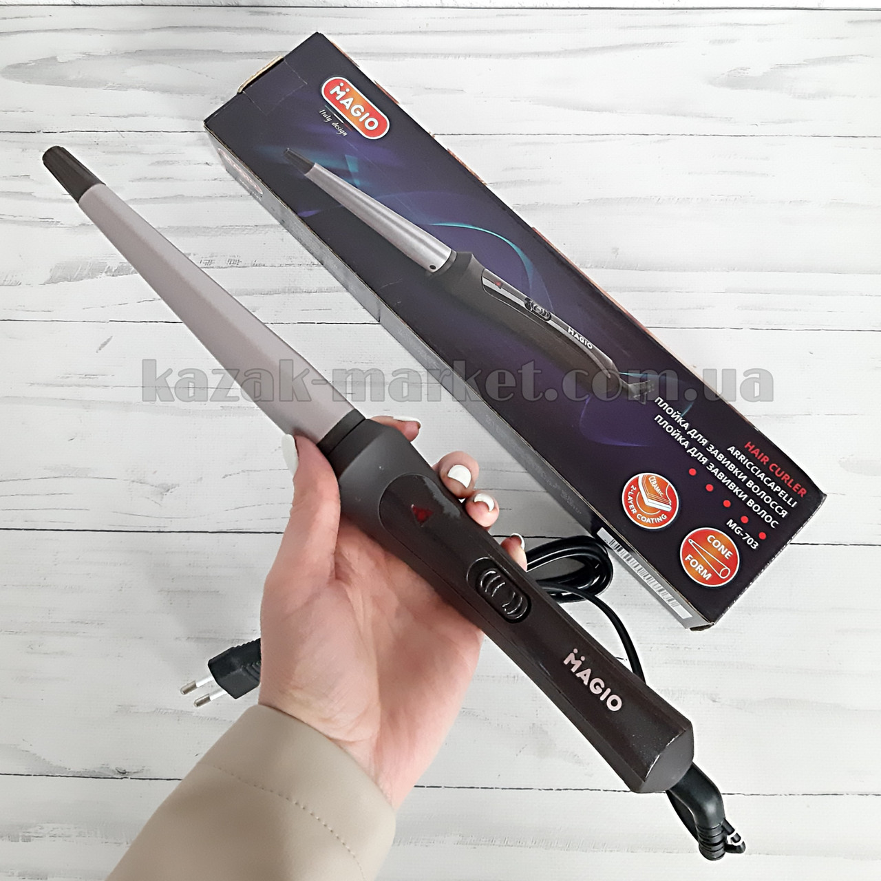 Щипці Конус MAGIO МG-703 Плойка для Волосся — Купити Недорого на (1369359474) Щипці Конус MAGIO МG-703 Плойка для Волосся — Купити Недорого на (1369359474)