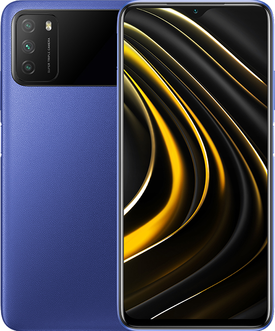 POCO M3 4/64Gb Blue Global, 6000 mAh, Потрійна камера 48 Мп, смартфон Xiaomi POCO M3 Синій глобальна версія