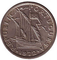 Монета 2,5 эскудо. 1963-85 год, Португалия.(Г)