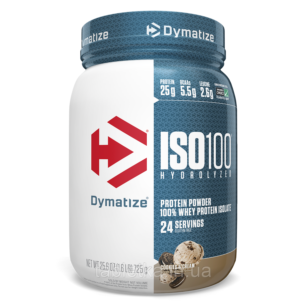 Dymatize Nutrition, ISO100, гідролізований 100% ізолят сироваткового протеїну, печиво та вершки, 725 г