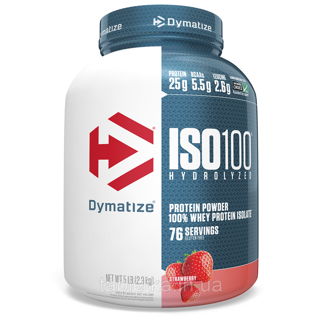Dymatize Nutrition, ISO100 Гідролізований 100% ізолят сироваткового протеїну, полуниця, 2,3 кг (5 фунтів)