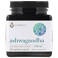 Youtheory, Ashwagandha, 1,000 mg, 60 Capsules Vegetarian Київ