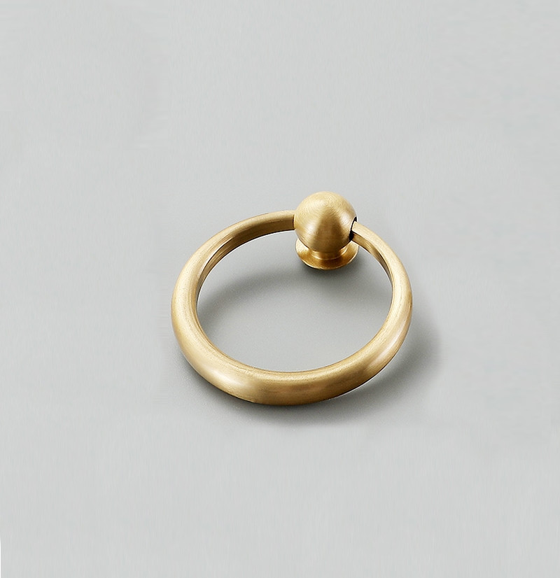 Ручка кільце сучасна класика RK-H1048 Gold Brass латунь d=48 мм