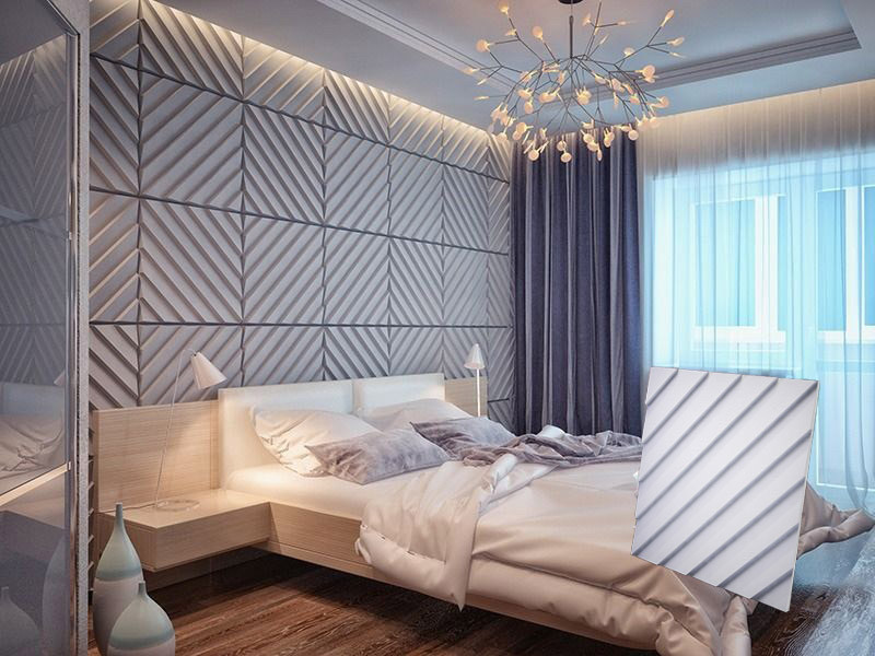 Рельєфні 3Д панелі з гіпсу для внутрішніх робіт "ЛАМБЕРТ" 50x50, фото 1