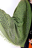 Хустка жіночий красивий вовняної модний головний з бахромою Мадонна зеленого кольору, фото 5