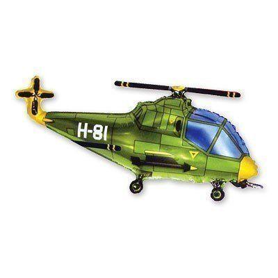 FМ фигура/11 вертолет зеленый. Фольгированный шар вертолет - В УП MrShar - фото 1 - id-p1369392091