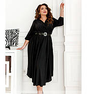 / Розмір 50,52,54,56,58 / елегантне Жіноче легке плаття плюс сайз / 8616Б-Чорний, фото 4