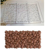 Форма для шоколаду полікарбонатна Плитка Bubble 150 х 77 х 12 мм, 3 плитки