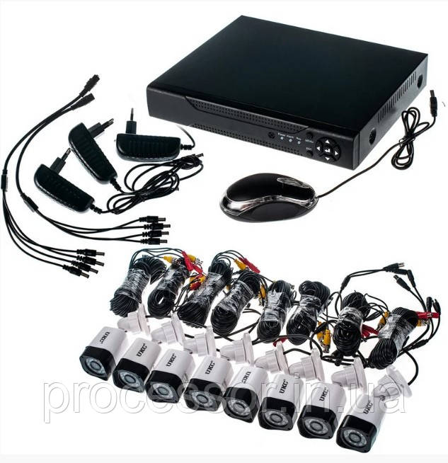 8-ми канальний реєстратор +8 камер з ІЧ підсвічуванням DVR Pro Vision NX-800 AHD 4ch Gibrid 4.0 MP H. 264