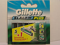 Кассеты для бритья мужские Gillette Slalom plus (Жиллет Слалом плюс 5 +1 шт. оригинал)