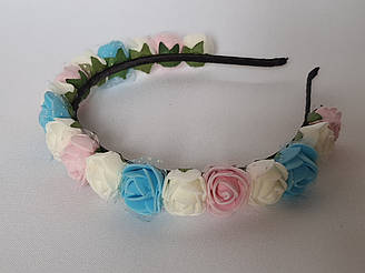 Віночок На Голову З Трояндочок. Обруч Для Волосся.